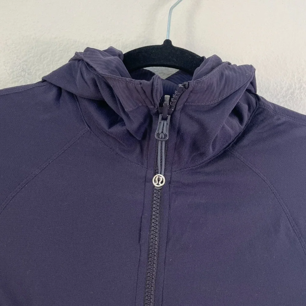 Lululemon Womens 8 Flux Jacket Reversible Zip Up Hooded‎ Navy
